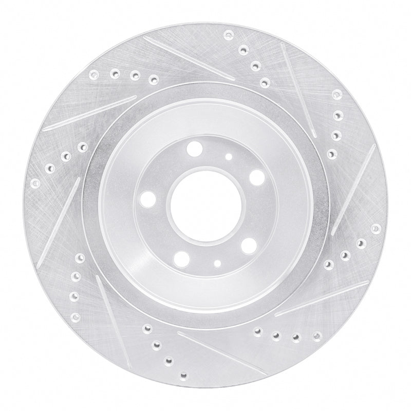 R1 Concepts R1 04-18 Audi A8 Rear Left Drilled & Slotted Silver Brake Rotor