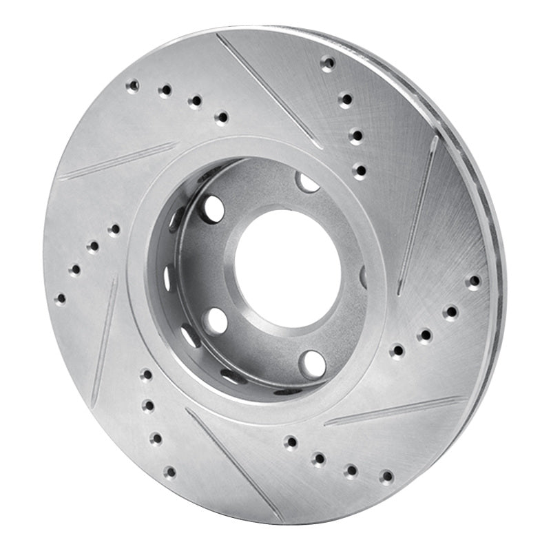 R1 Concepts R1 85-91 Audi 5000S Quattro Front Left Drilled & Slotted Silver Brake Rotor
