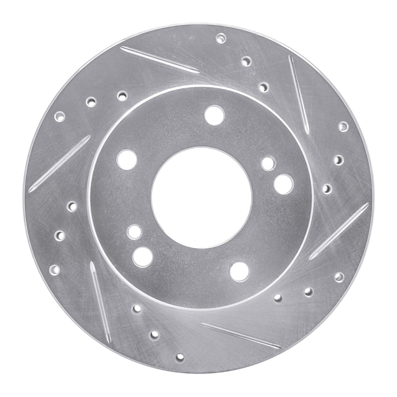R1 Concepts R1 94-96 Nissan 240SX Front Right Drilled & Slotted Silver Brake Rotor