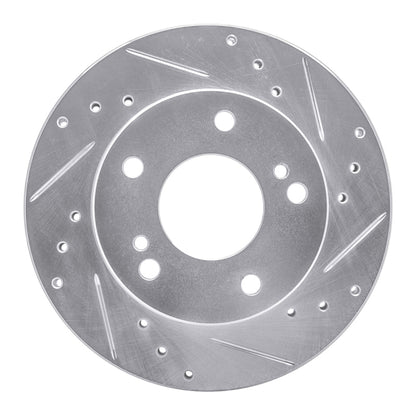 R1 Concepts R1 94-96 Nissan 240SX Front Right Drilled & Slotted Silver Brake Rotor