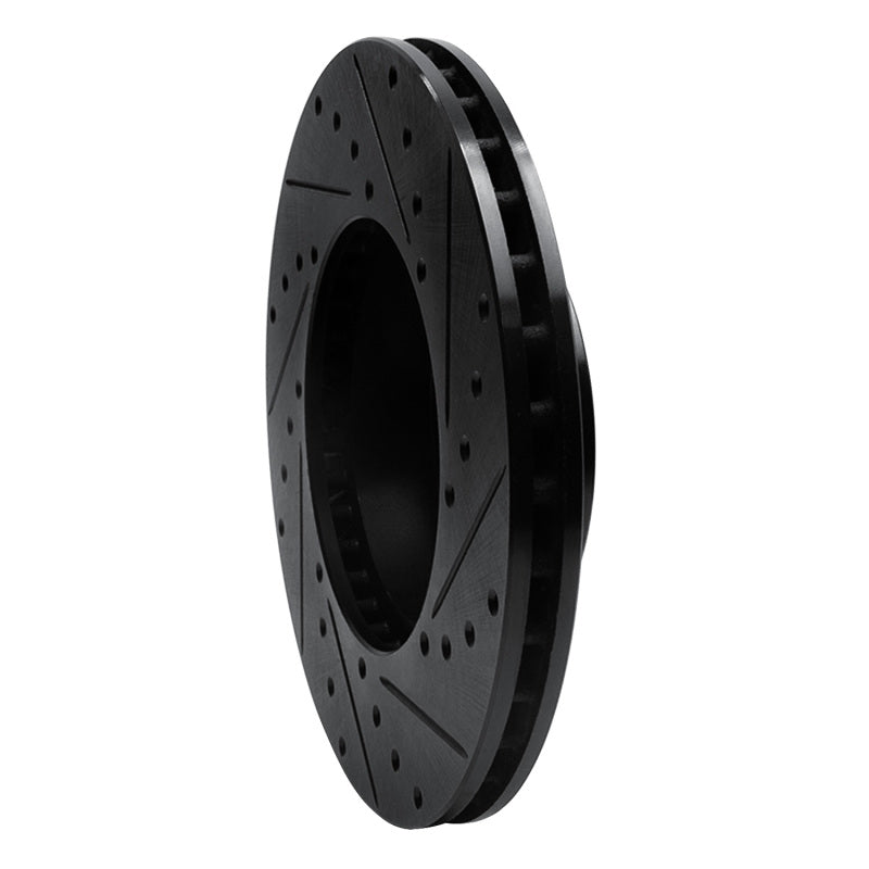 R1 Concepts R1 71-97 Jaguar Vanden Plas Front Left Drilled & Slotted Black Brake Rotor