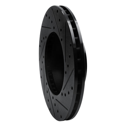R1 Concepts R1 71-97 Jaguar Vanden Plas Front Left Drilled & Slotted Black Brake Rotor
