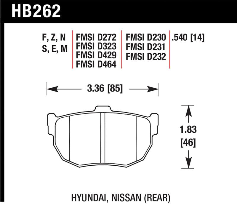 Hawk Performance Hawk 89-97 Nissan 240SX SE Blue 9012 Race Rear Brake Pads