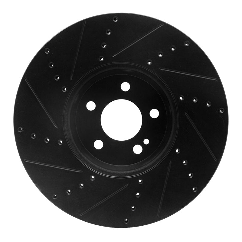 R1 Concepts R1 15-23 Mercedes-Benz C300 Sedan Front Right Drilled & Slotted Black Brake Rotor