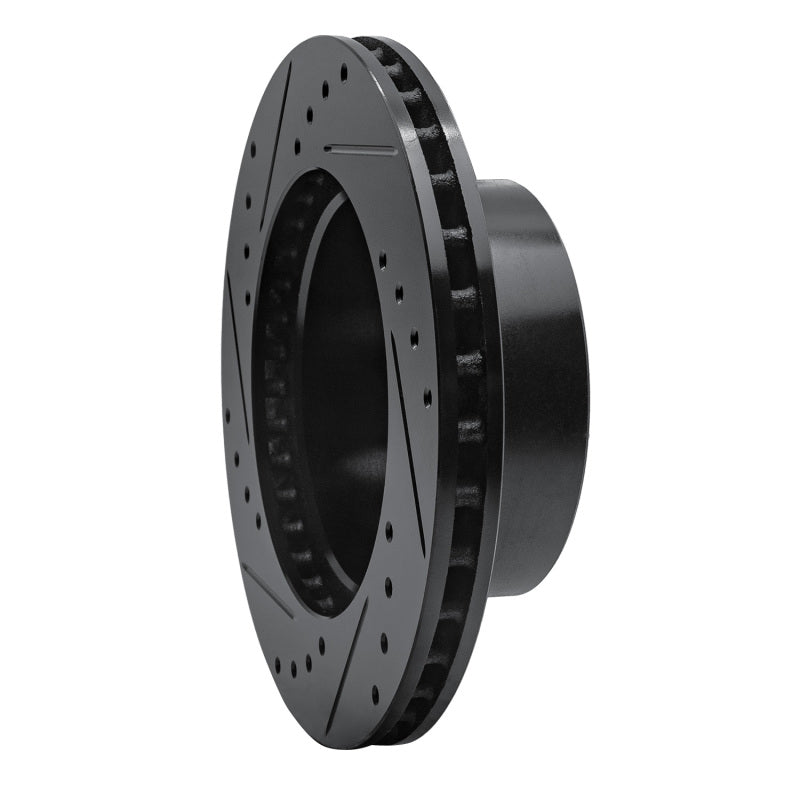R1 Concepts R1 90-99 Jeep Cherokee Front Right Drilled & Slotted Black Brake Rotor
