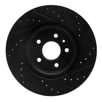 R1 Concepts R1 09-10 Ford Taurus SHO Front Left Drilled & Slotted Black Brake Rotor