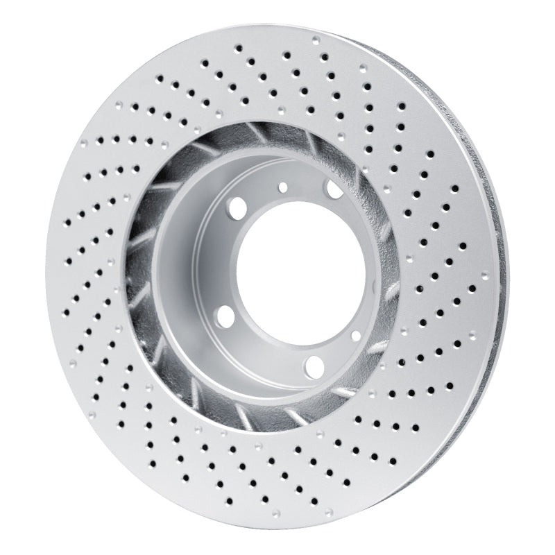 DFC 09-23 Porsche 718 Cayman Left Front Drilled GeoSPEC Coated Rotor