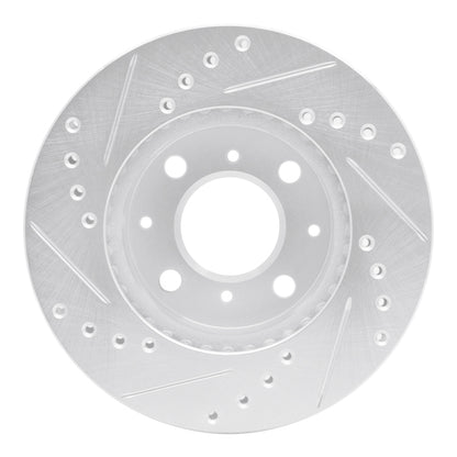 R1 Concepts R1 84-90 Honda Prelude Front Right Drilled & Slotted Silver Brake Rotor