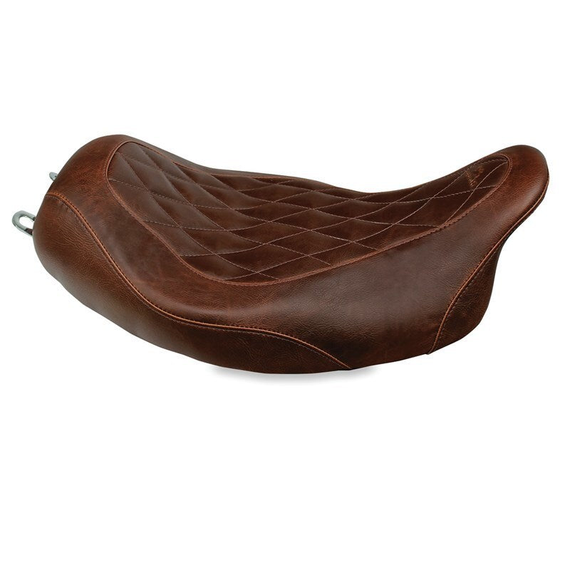 Mustang Motorcycle Mustang 97-07 Harley Rd King,06-07 Str Glide,00-05 Eagle Tripper Solo Seat - Brown