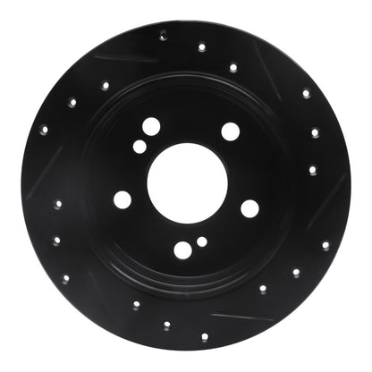 R1 Concepts R1 83-95 Mercedes-Benz 300CE Rear Left Drilled & Slotted Black Brake Rotor