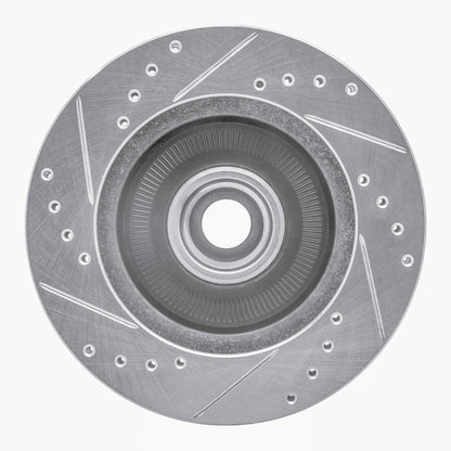R1 Concepts R1 84-87 Lincoln CONTINENTAL Front Right Drilled & Slotted Silver Brake Rotor