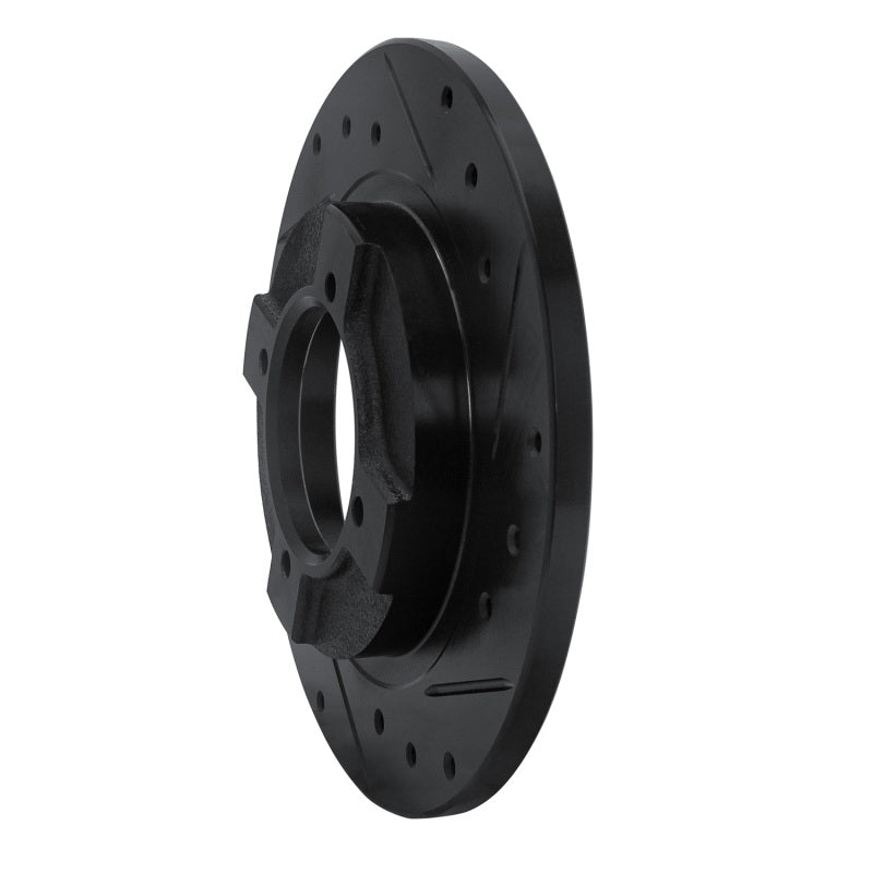 R1 Concepts R1 82-86 Nissan Pulsar NX Front Right Drilled & Slotted Black Brake Rotor