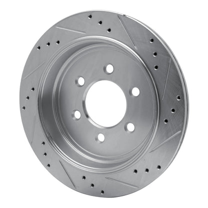 R1 Concepts R1 07-17 Ford Expedition Rear Left Drilled & Slotted Silver Brake Rotor