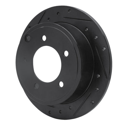 R1 Concepts R1 07-17 Chrysler 200 Rear Left Drilled & Slotted Black Brake Rotor