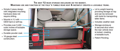 Tuffy Products Tuffy Yj Tailgate Security Enclosure- 01Blk 8795 Yj Wg