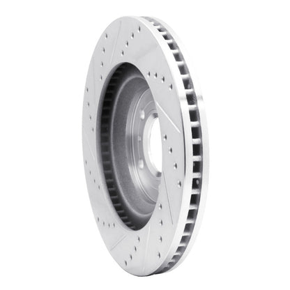R1 Concepts R1 06-16 Buick Lucerne Front Right Drilled & Slotted Silver Brake Rotor