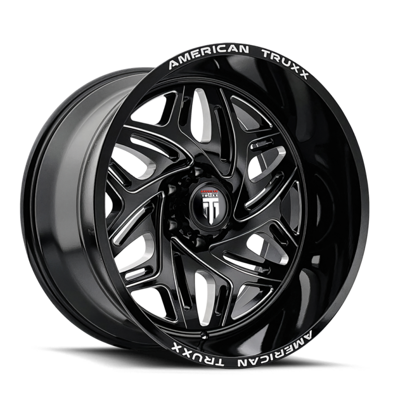 American Truxx AT1914 Euphoria 22x12 / 6x135 BP / -44mm Offset / 87.1mm Hub Gloss Black Milled Wheel