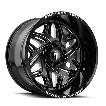 American Truxx AT1914 Euphoria 22x12 / 6x135 BP / -44mm Offset / 87.1mm Hub Gloss Black Milled Wheel