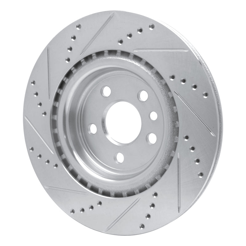 R1 Concepts R1 17-20 Jaguar XE Rear Right Drilled & Slotted Silver Brake Rotor
