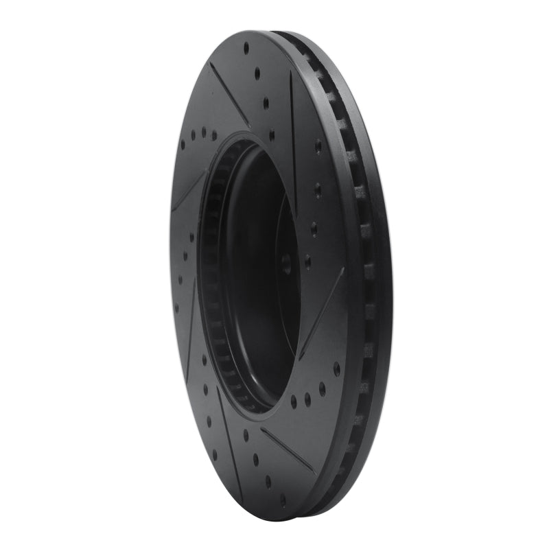 R1 Concepts R1 13-25 Cadillac ATS Front Left Drilled & Slotted Black Brake Rotor