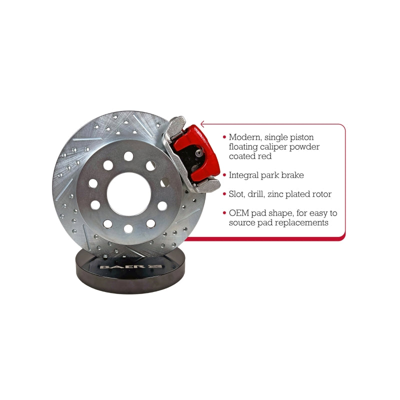 Baer Brakes 78-88 GM Malibu/El Camino/Monte Carlo/Regal 10.5in Classic Series Rear Brake Kit - Red