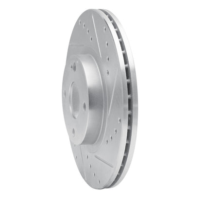 R1 Concepts R1 01-05 Mazda Miata Front Right Drilled & Slotted Silver Brake Rotor