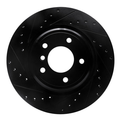 R1 Concepts R1 95-03 BMW Z8 Rear Left Drilled & Slotted Black Brake Rotor