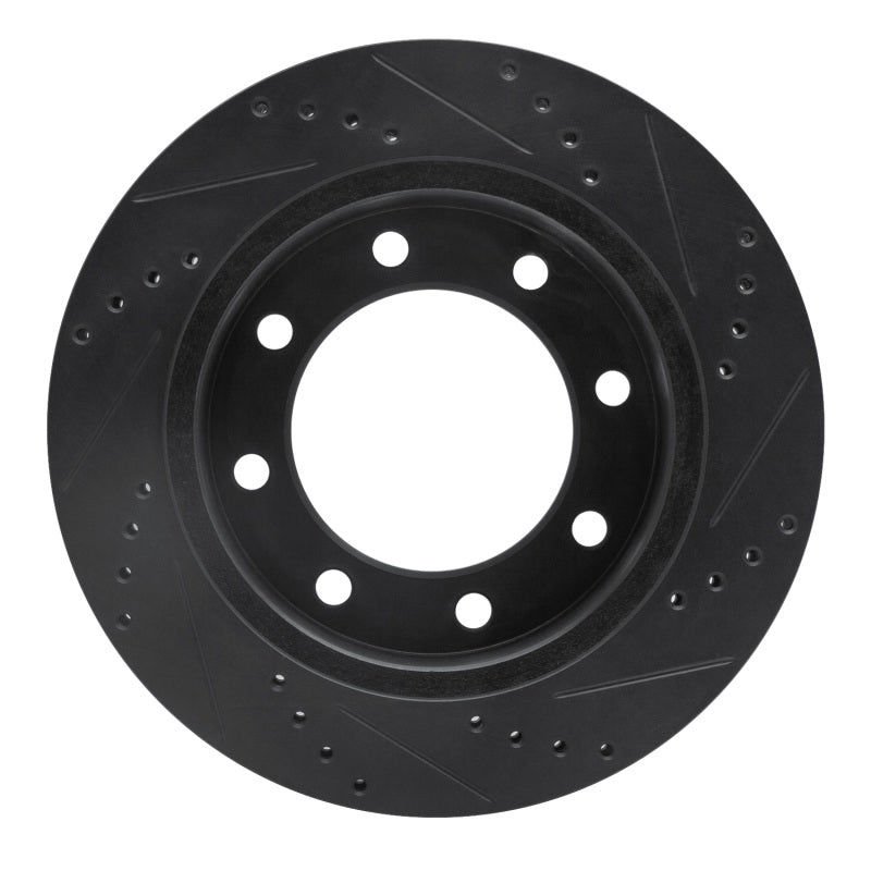 R1 Concepts R1 99-05 Ford F-250 4WD (Super Duty) Front Left Drilled & Slotted Black Brake Rotor