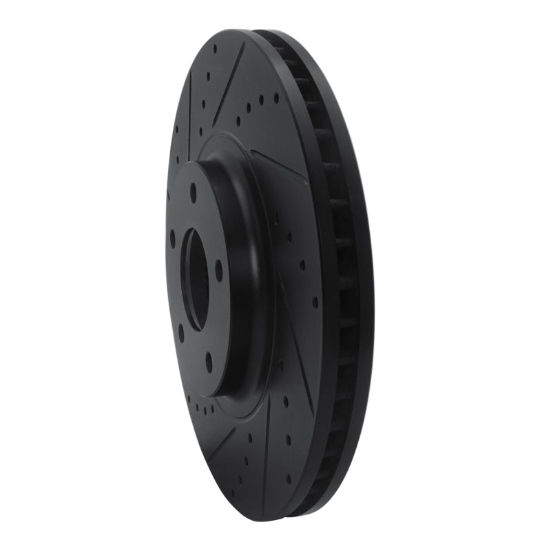 R1 Concepts R1 03-05 Nissan Maxima Front Left Drilled & Slotted Black Brake Rotor