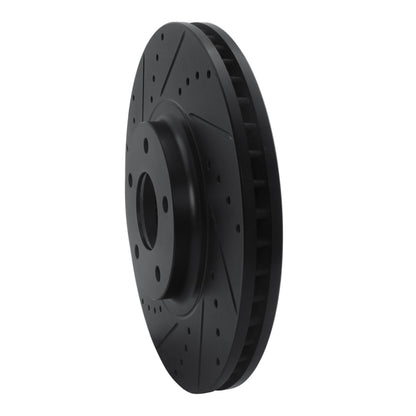 R1 Concepts R1 03-05 Nissan Maxima Front Left Drilled & Slotted Black Brake Rotor
