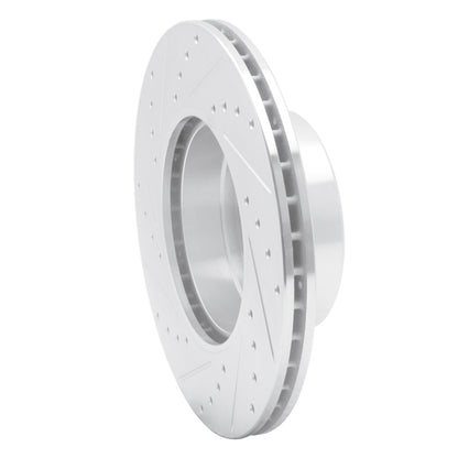 R1 Concepts R1 96-03 BMW 528I Front Right Drilled & Slotted Silver Brake Rotor