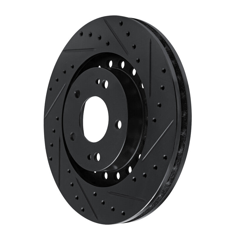 R1 Concepts R1 93-99 Dodge STEALTH Front Right Drilled & Slotted Black Brake Rotor