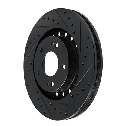 R1 Concepts R1 93-99 Dodge STEALTH Front Right Drilled & Slotted Black Brake Rotor