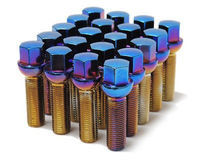 Wheel Mate Mevius Lug Bolt Set of 20 - Blue Neon 14x1.50 40mm Cone 60 DEG TAP