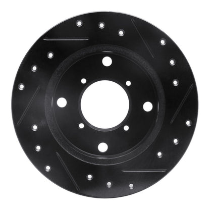 R1 Concepts R1 89-94 Suzuki Swift Rear Left Drilled & Slotted Black Brake Rotor