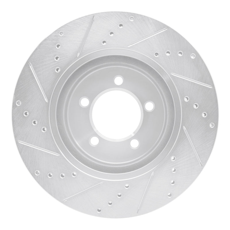 R1 Concepts R1 03-05 Lincoln AVIATOR Front Right Drilled & Slotted Silver Brake Rotor