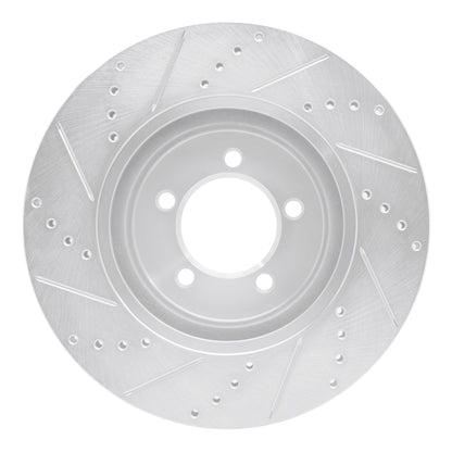 R1 Concepts R1 03-05 Lincoln AVIATOR Front Right Drilled & Slotted Silver Brake Rotor