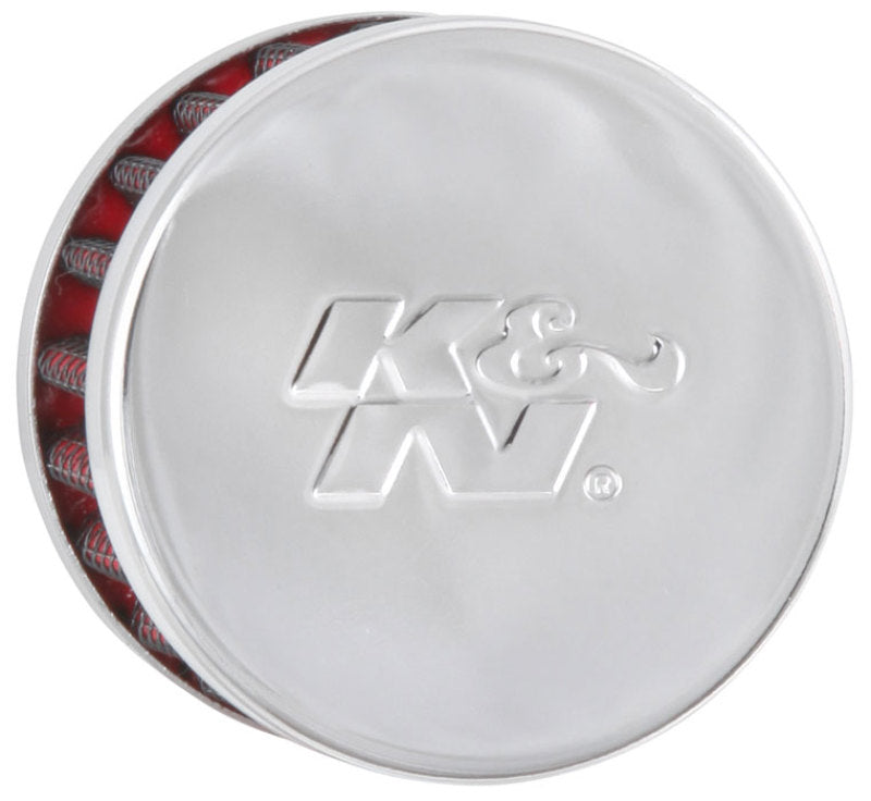 K&N Engineering K&N Steel Base Chrome Top Crankcase Vent Filter 1/2in. Vent / 2in. OD / 1-1/2in. Height