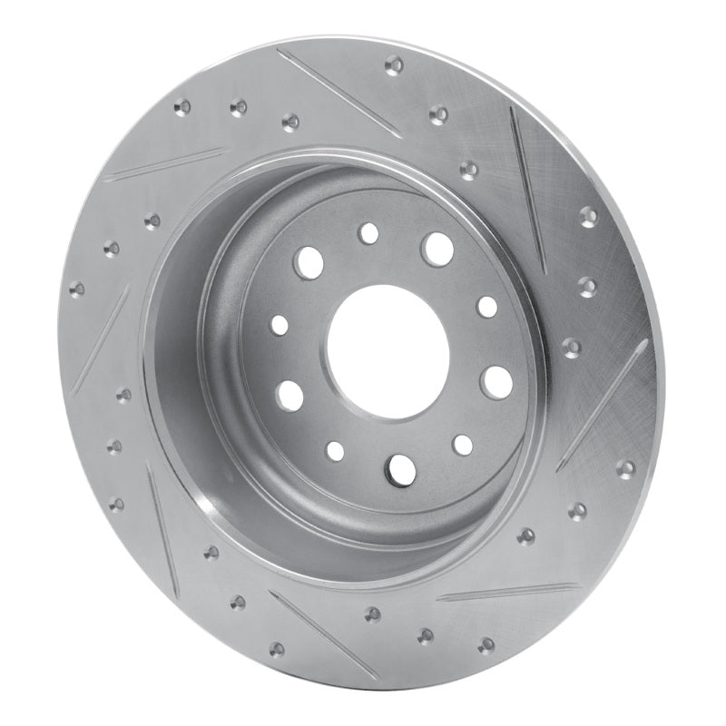 R1 Concepts R1 18-25 Jeep Wrangler Rear Left Drilled & Slotted Silver Brake Rotor