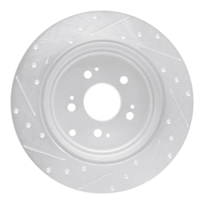 R1 Concepts R1 06-14 Honda Ridgeline Rear Right Drilled & Slotted Silver Brake Rotor