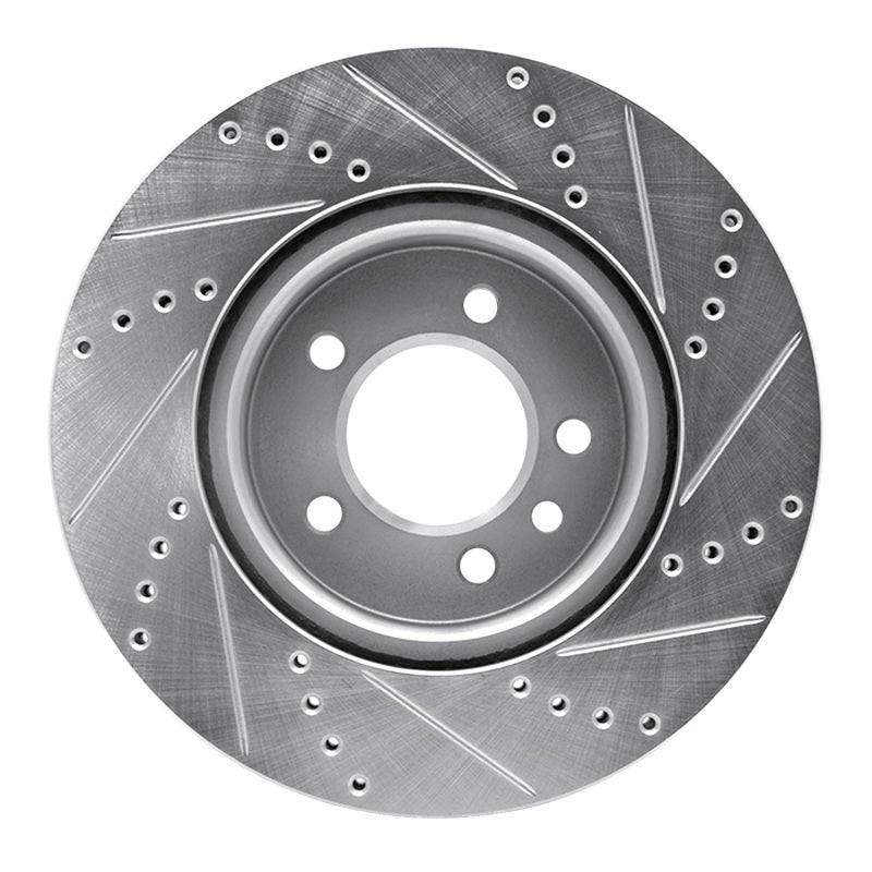 R1 Concepts R1 05-07 Land Rover LR3 Front Left Drilled & Slotted Silver Brake Rotor