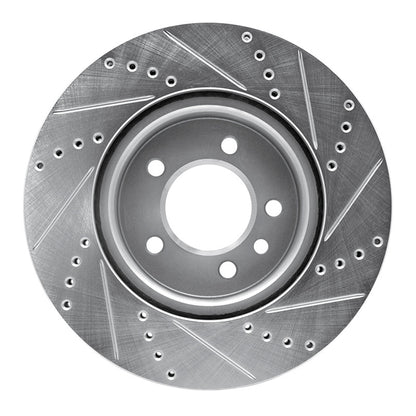 R1 Concepts R1 05-07 Land Rover LR3 Front Left Drilled & Slotted Silver Brake Rotor