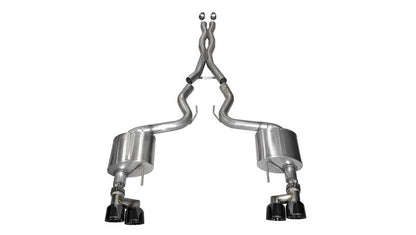 CORSA Performance Corsa 2015-2017 Ford Mustang GT 5.0 3in Cat Back Exhaust Black Quad Tips (Xtreme)