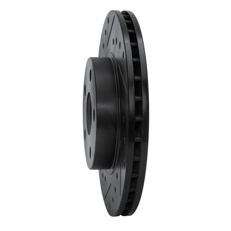 R1 Concepts R1 86-89 Toyota Celica Front Left Drilled & Slotted Black Brake Rotor