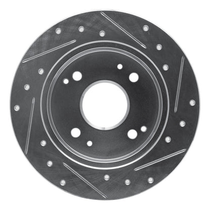 R1 Concepts R1 92-97 Acura CL Rear Left Drilled & Slotted Silver Brake Rotor