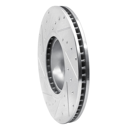 R1 Concepts R1 16-18 BMW X4 Left Front Drilled & Slotted Silver Brake Rotor