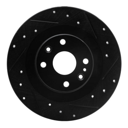 R1 Concepts R1 01-05 Mazda Miata Rear Right Drilled & Slotted Black Brake Rotor