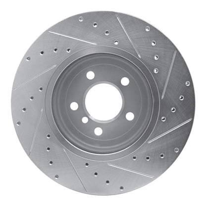 R1 Concepts R1 11-19 BMW 535D xDrive Front Left Drilled & Slotted Silver Brake Rotor
