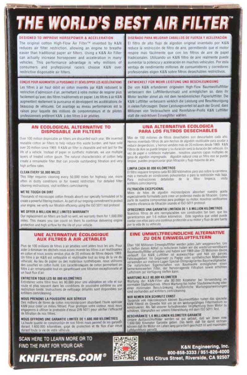 K&N Engineering K&N Filter Universal Rubber Filter - Round Straight 3.5in Base OD x 3.5in Top OD x 5in H