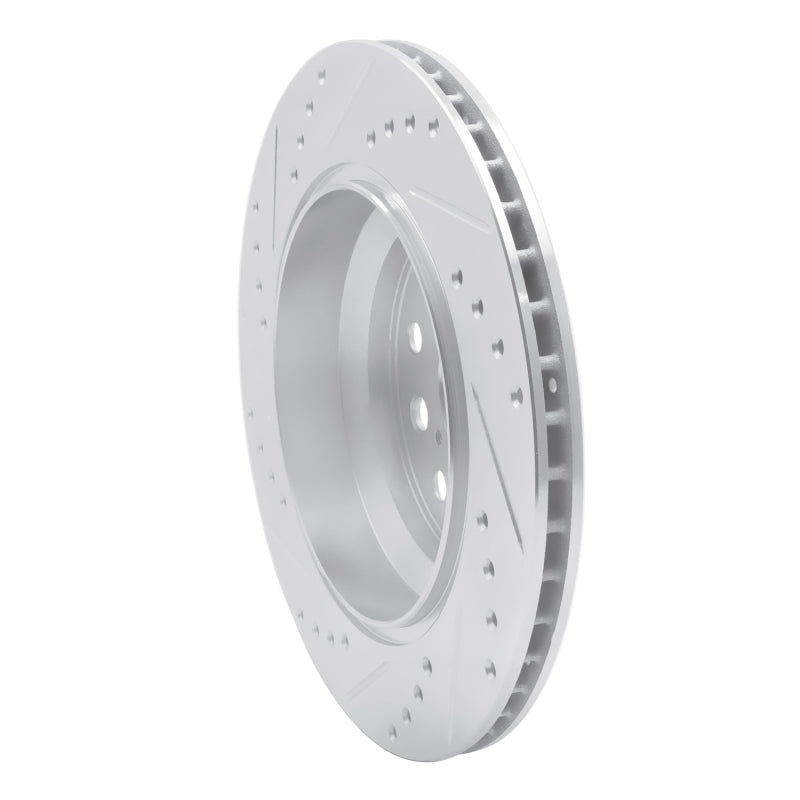 R1 Concepts R1 07-17 Lexus LS460 Rear Right Drilled & Slotted Silver Brake Rotor